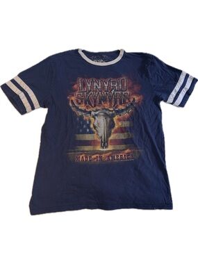 Live Nation Navy Blue Lynyrd Skynyrd Graphic Tee with White Trim